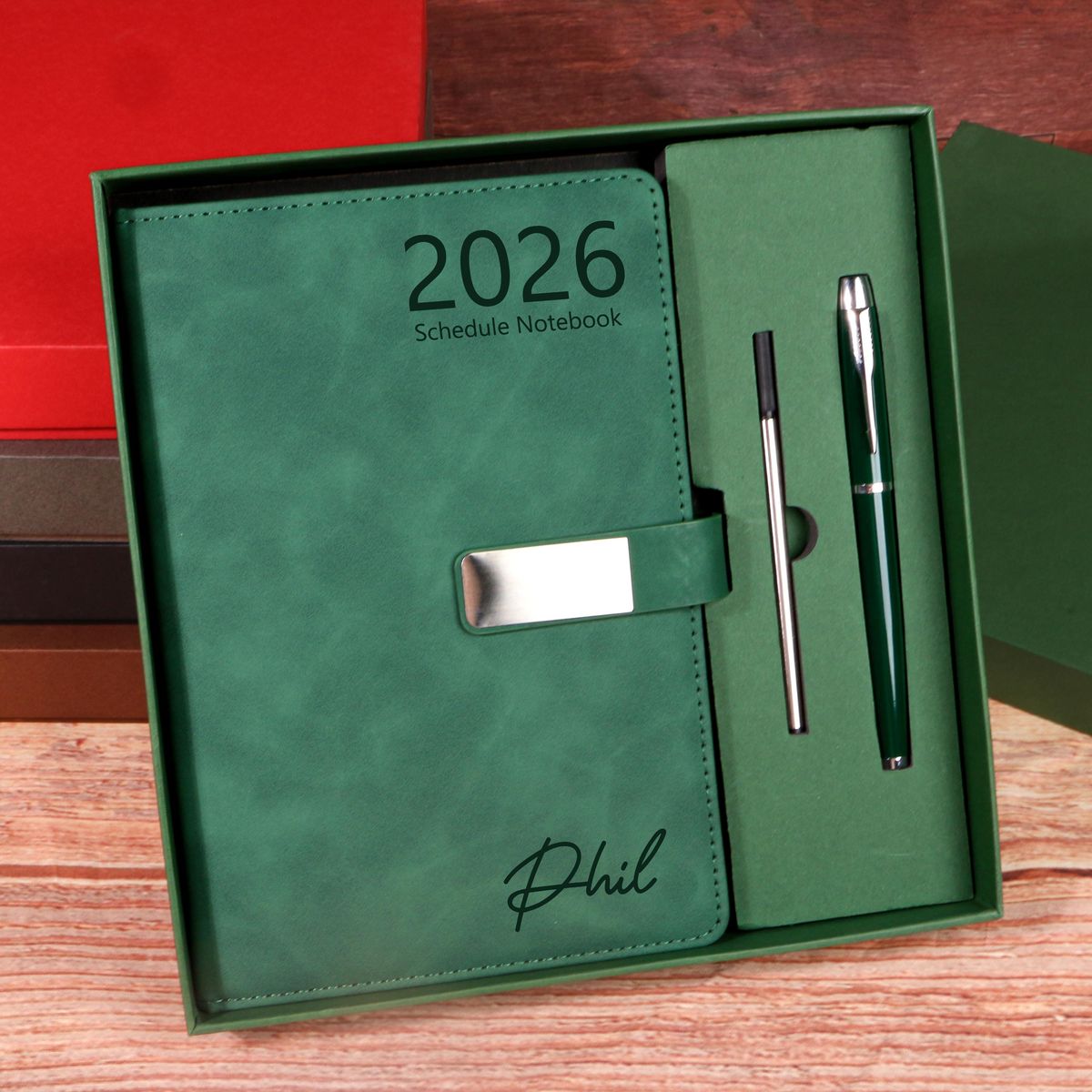 Leather Planner & Notebook Set
